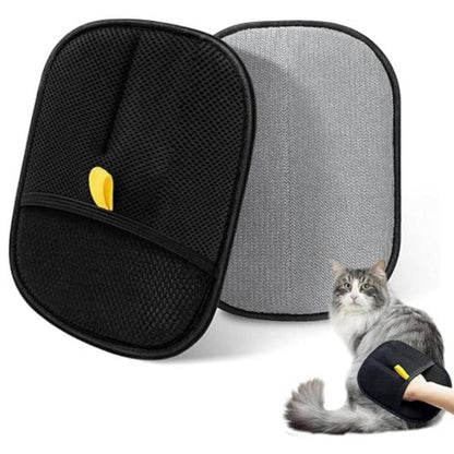 Двостороння рукавичка для вичісування шерсті "PetGroom Pro" 24*16 см / Рукавичка для збирання шерсті / Щітка-рукавичка для шерсті