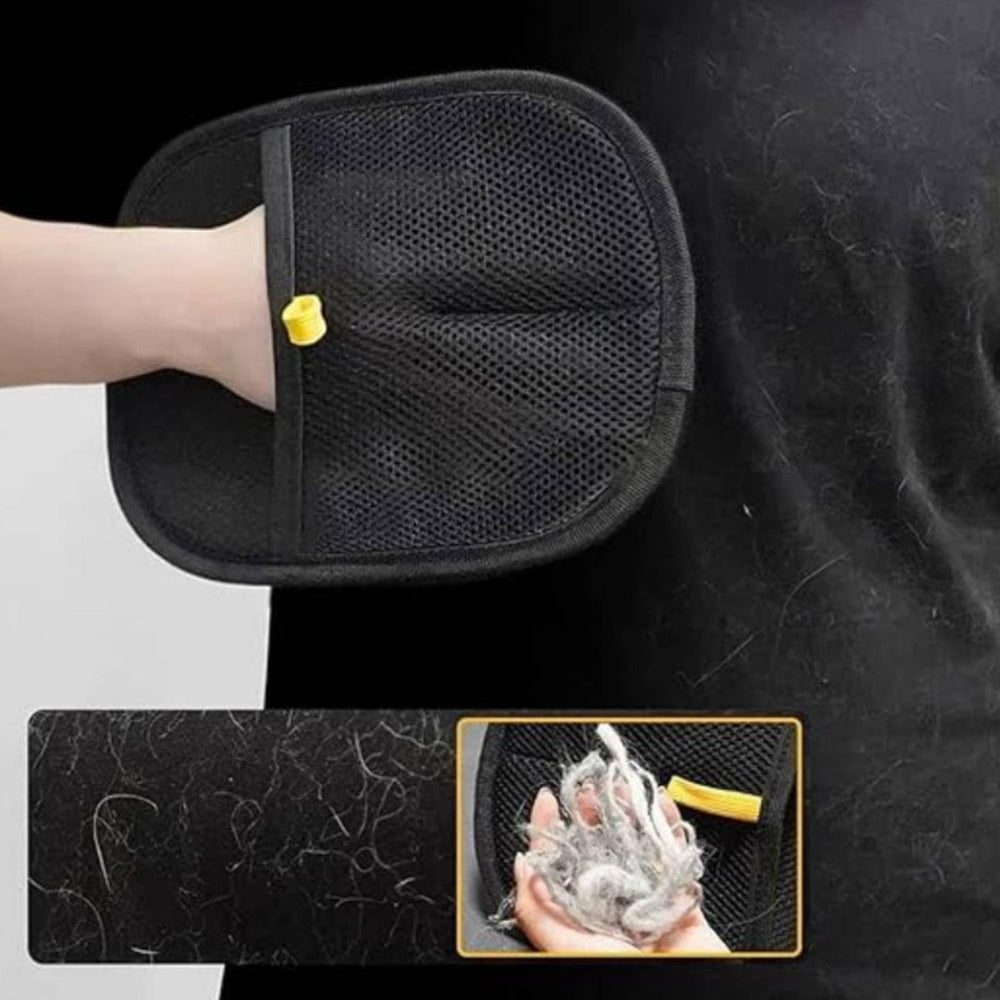 Двостороння рукавичка для вичісування шерсті "PetGroom Pro" 24*16 см / Рукавичка для збирання шерсті / Щітка-рукавичка для шерсті