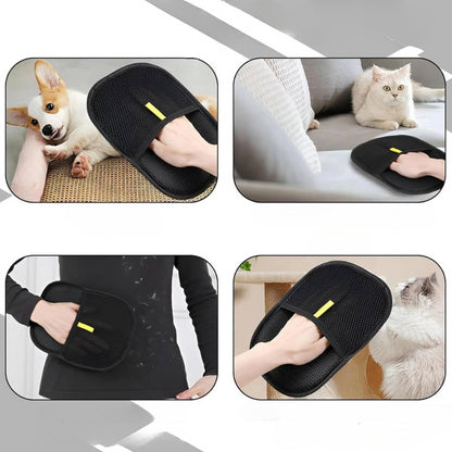 Двостороння рукавичка для вичісування шерсті "PetGroom Pro" 24*16 см / Рукавичка для збирання шерсті / Щітка-рукавичка для шерсті