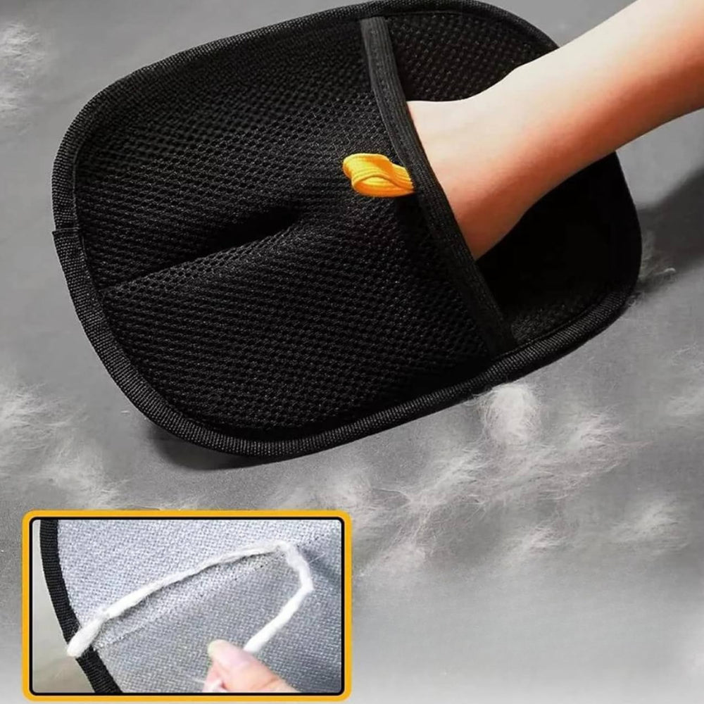 Двостороння рукавичка для вичісування шерсті "PetGroom Pro" 24*16 см / Рукавичка для збирання шерсті / Щітка-рукавичка для шерсті