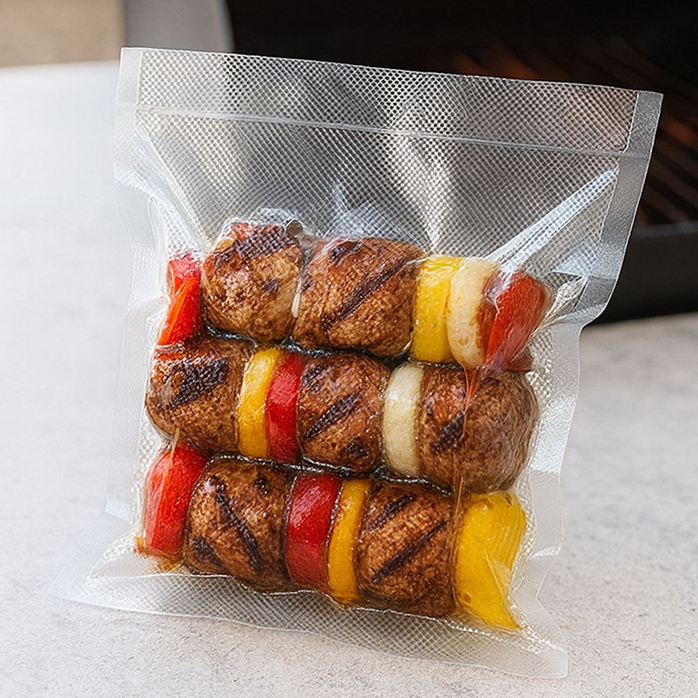 100 шт Рифлені пакети для вакууматора 20х15см Вакуумні пакети для продуктів / Пакети для вакуумування