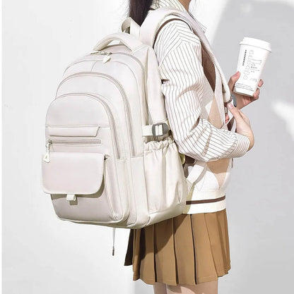 Шкільний рюкзак водонепроникний 44×29×13см, Бежевий / Рюкзак у школу / Рюкзак підлітковий / Міський рюкзак