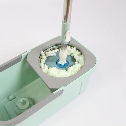 Швабра з автоматичним віджимом та відром 6л, Бірюзовий / Швабра ледарка / Швабра з відром / Швабра ледарка з віджимом