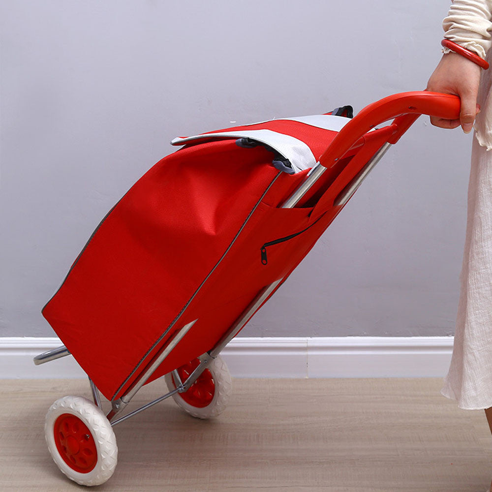 Сумка-візок на колесах до 130кг, 95х35х30см, Червоний / Сумки на колесах для покупок / Кравчучка для продуктів