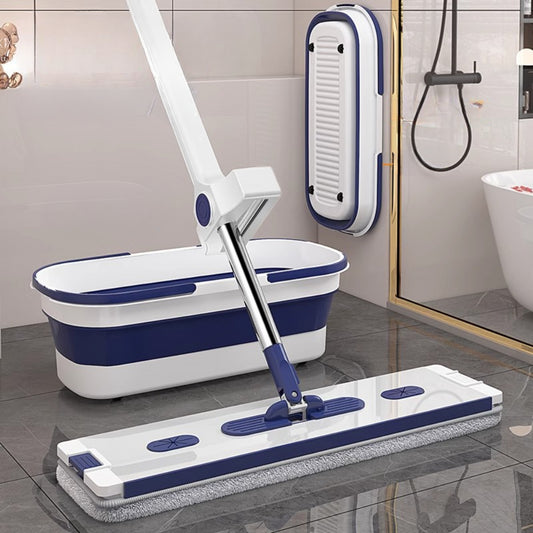 Швабра зі складним відром, 12 л / Швабра ледарка / Самовіджимаюча швабра / Набір для прибирання