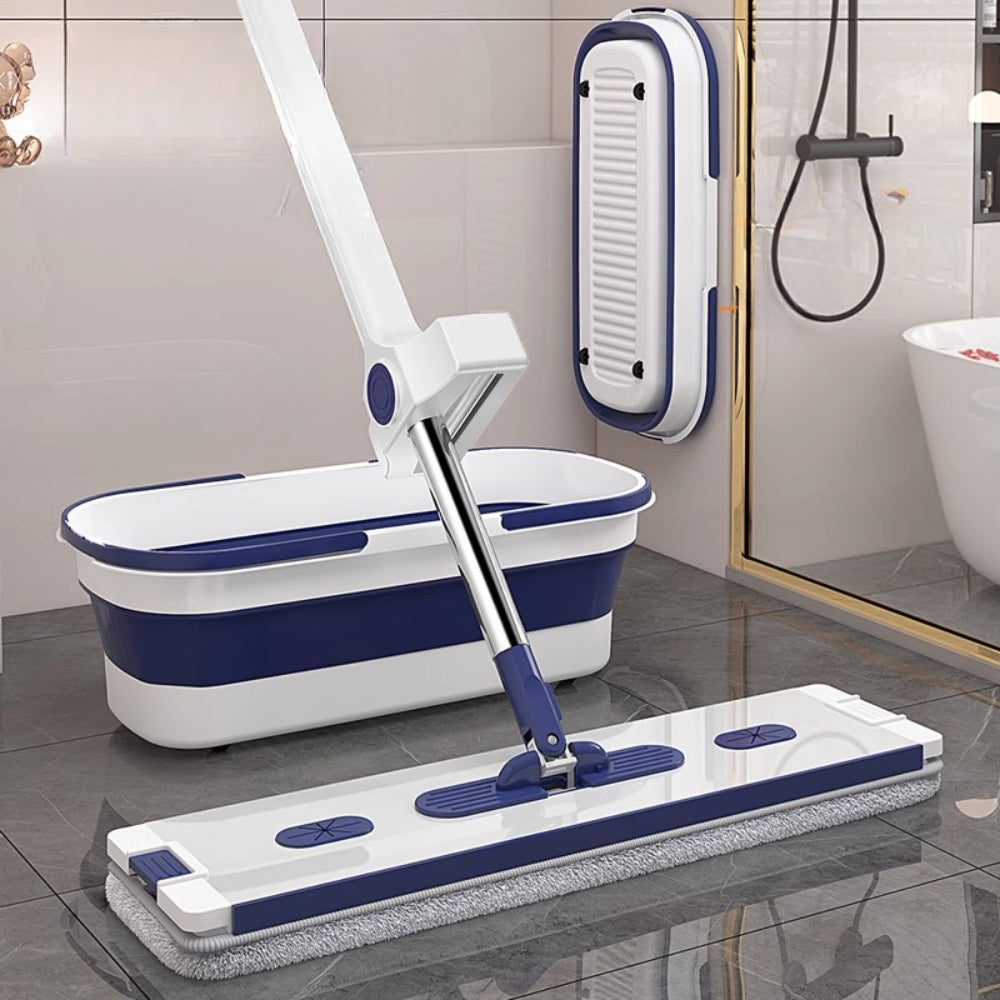 Швабра зі складним відром, 12 л / Швабра ледарка / Самовіджимаюча швабра / Набір для прибирання