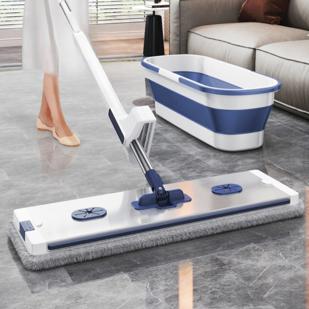 Швабра зі складним відром, 12 л / Швабра ледарка / Самовіджимаюча швабра / Набір для прибирання