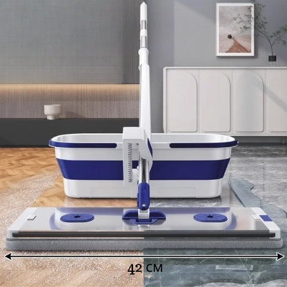 Швабра зі складним відром, 12 л / Швабра ледарка / Самовіджимаюча швабра / Набір для прибирання