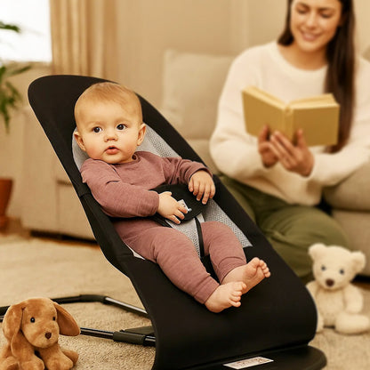 Дитячий шезлонг качалка до 13кг, 78×42×39см / Дитяче крісло качалка / Шезлонг для немовлят