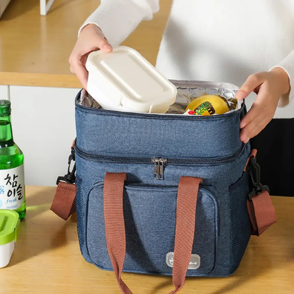Термосумка для пікніка DF-02, Синя / Сумка холодильник / Холодильник сумка / Туристична термосумка