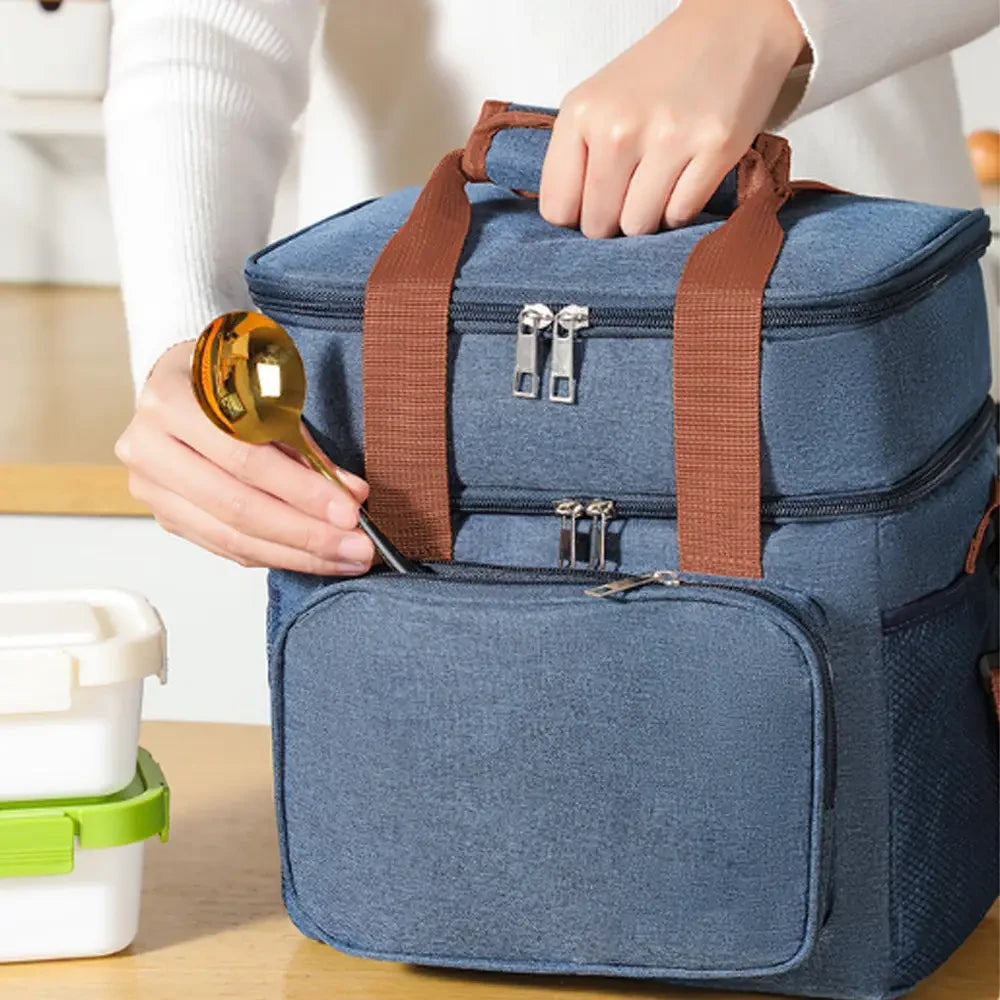 Термосумка для пікніка DF-02, Синя / Сумка холодильник / Холодильник сумка / Туристична термосумка