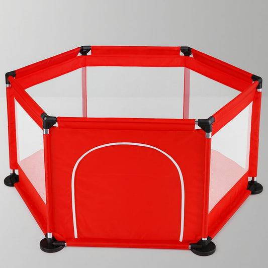 Дитячий складний манеж з сіткою, Червоний / Інтерактивний манеж для дітей / Манеж-ігровий майданчик