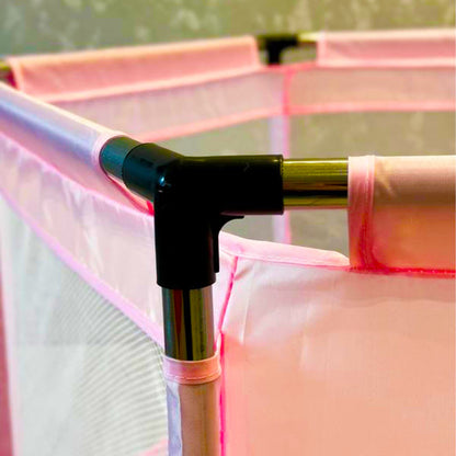 Дитячий складний манеж з сіткою, Рожевий / Інтерактивний манеж для дітей / Манеж-ігровий майданчик