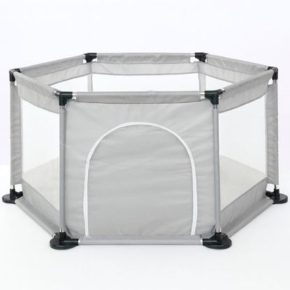 Дитячий складний манеж з сіткою, Сірий / Інтерактивний манеж для дітей / Манеж-ігровий майданчик