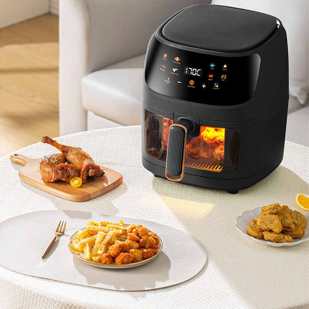 Електричний аерогриль на 8л, 2400W, QF-605 / Безмасляна фритюрниця / Мультипіч для кухні