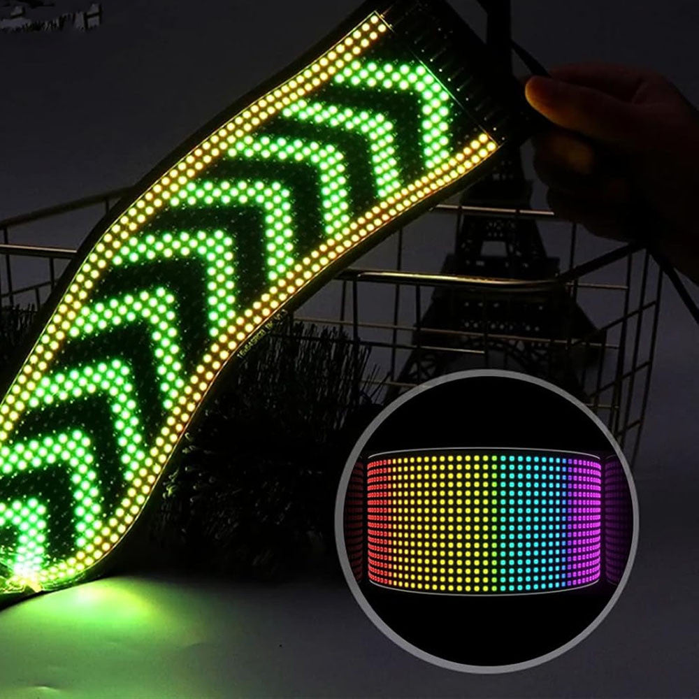 LED світлодіодний екран для авто 16×96, Bluetooth, USB + пульт / Гнучка LED панель / Гнучкий екран з анімацією