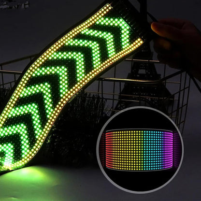 LED світлодіодний екран для авто 16×96, Bluetooth, USB + пульт / Гнучка LED панель / Гнучкий екран з анімацією