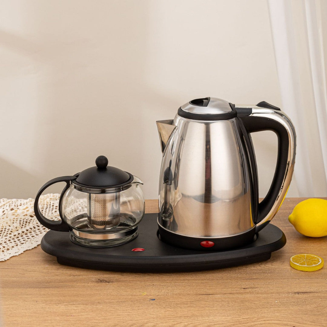 Електрочайник 2л із заварником 1л, 1800Вт, SE-2282 / Заварник із фільтром / Електричний чайник