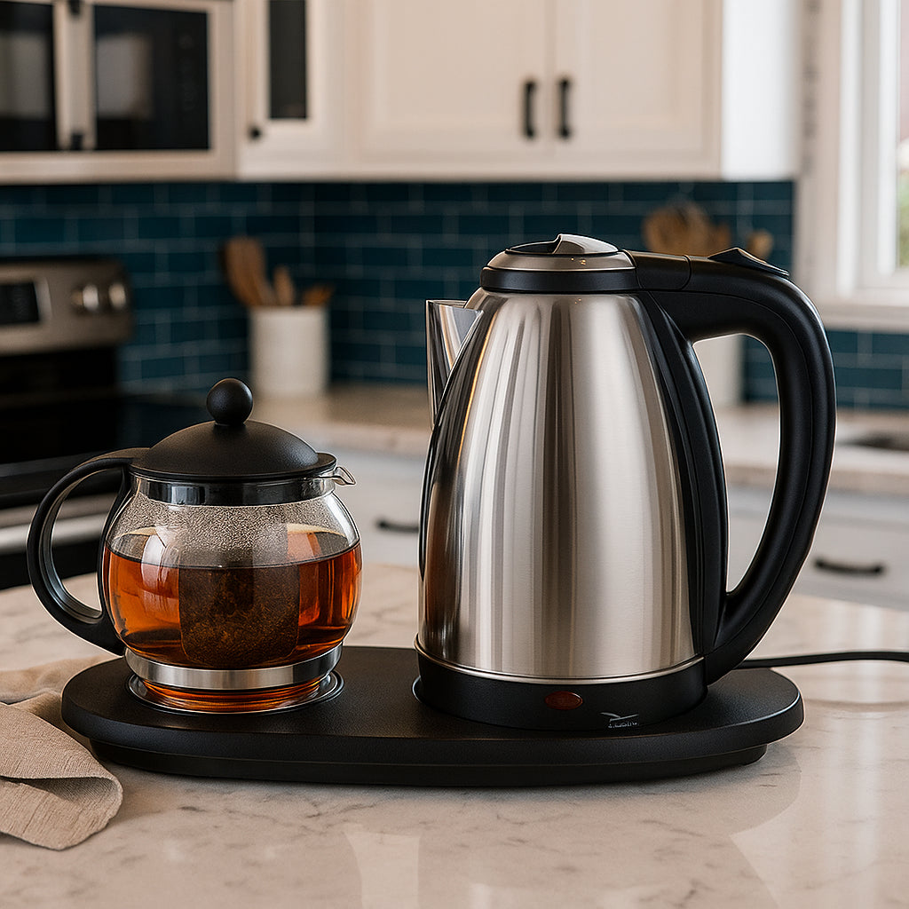 Електрочайник 2л із заварником 1л, 1800Вт, SE-2282 / Заварник із фільтром / Електричний чайник