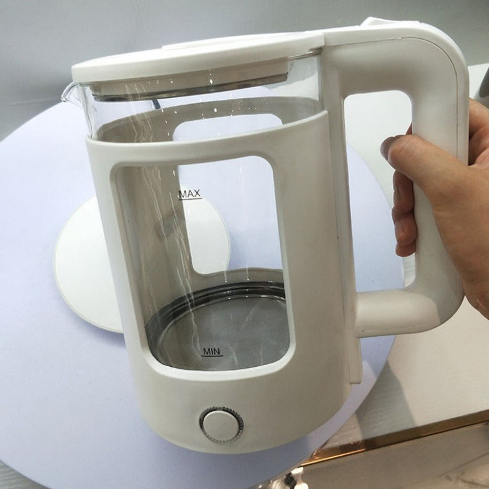 Скляний електрочайник з підсвічуванням, 2.3л, 1500Вт, Su Tai ST-2078, Білий / Електричний чайник дисковий