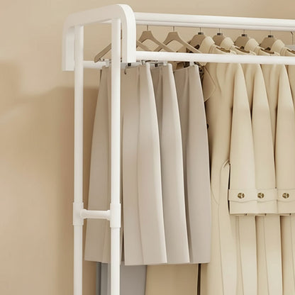 Вішалка підлогова для одягу, 157х91х44см, Білий / Стійка для одягу / Вішалка з полицями для взуття