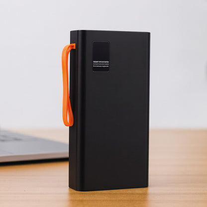 Повербанк на 20000 mAh + 4 кабелі, 2хUSB, Чорний / PowerBank з ліхтариком / Павербанк для телефону