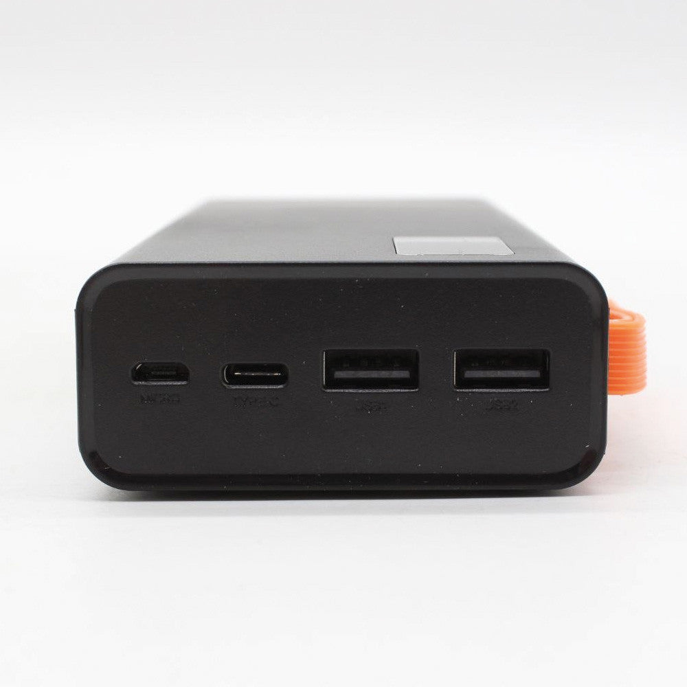 Повербанк на 20000 mAh + 4 кабелі, 2хUSB, Чорний / PowerBank з ліхтариком / Павербанк для телефону