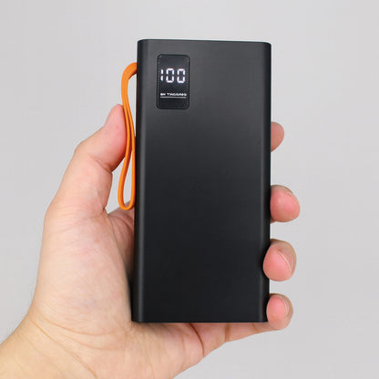 Повербанк на 20000 mAh + 4 кабелі, 2хUSB, Чорний / PowerBank з ліхтариком / Павербанк для телефону