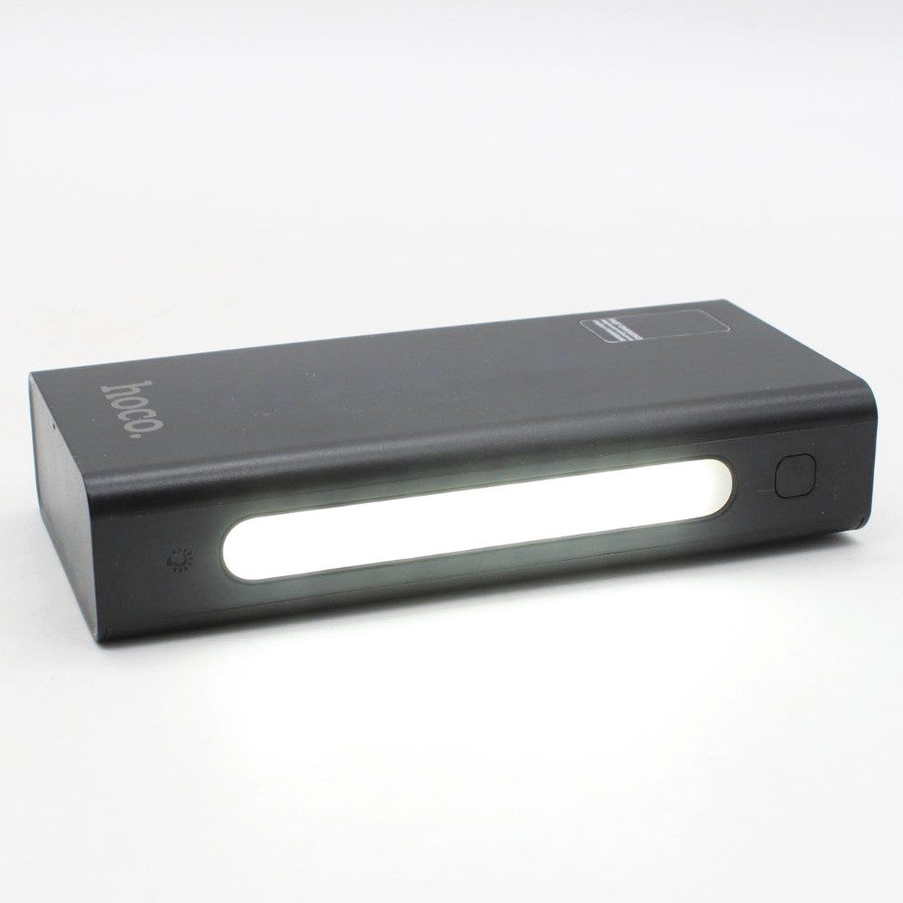 Повербанк на 20000 mAh + 4 кабелі, 2хUSB, Чорний / PowerBank з ліхтариком / Павербанк для телефону