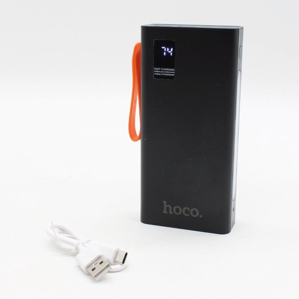 Повербанк на 20000 mAh + 4 кабелі, 2хUSB, Чорний / PowerBank з ліхтариком / Павербанк для телефону