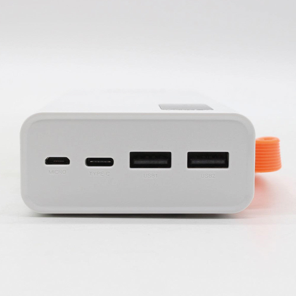 Повербанк на 20000 mAh + 4 кабелі, 2хUSB, Білий / PowerBank з ліхтариком / Павербанк для телефону