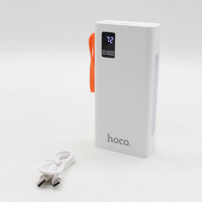 Повербанк на 20000 mAh + 4 кабелі, 2хUSB, Білий / PowerBank з ліхтариком / Павербанк для телефону