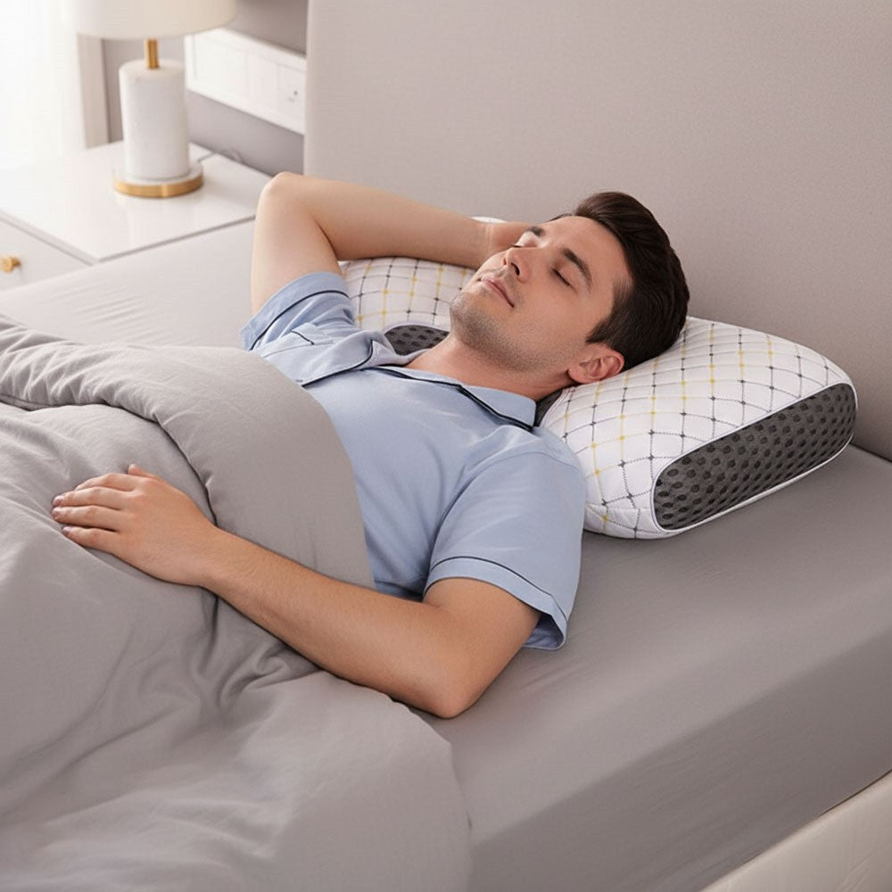 Ортопедична подушка для сну 74х48см, Білий / Анатомічна подушка з ефектом пам'яті