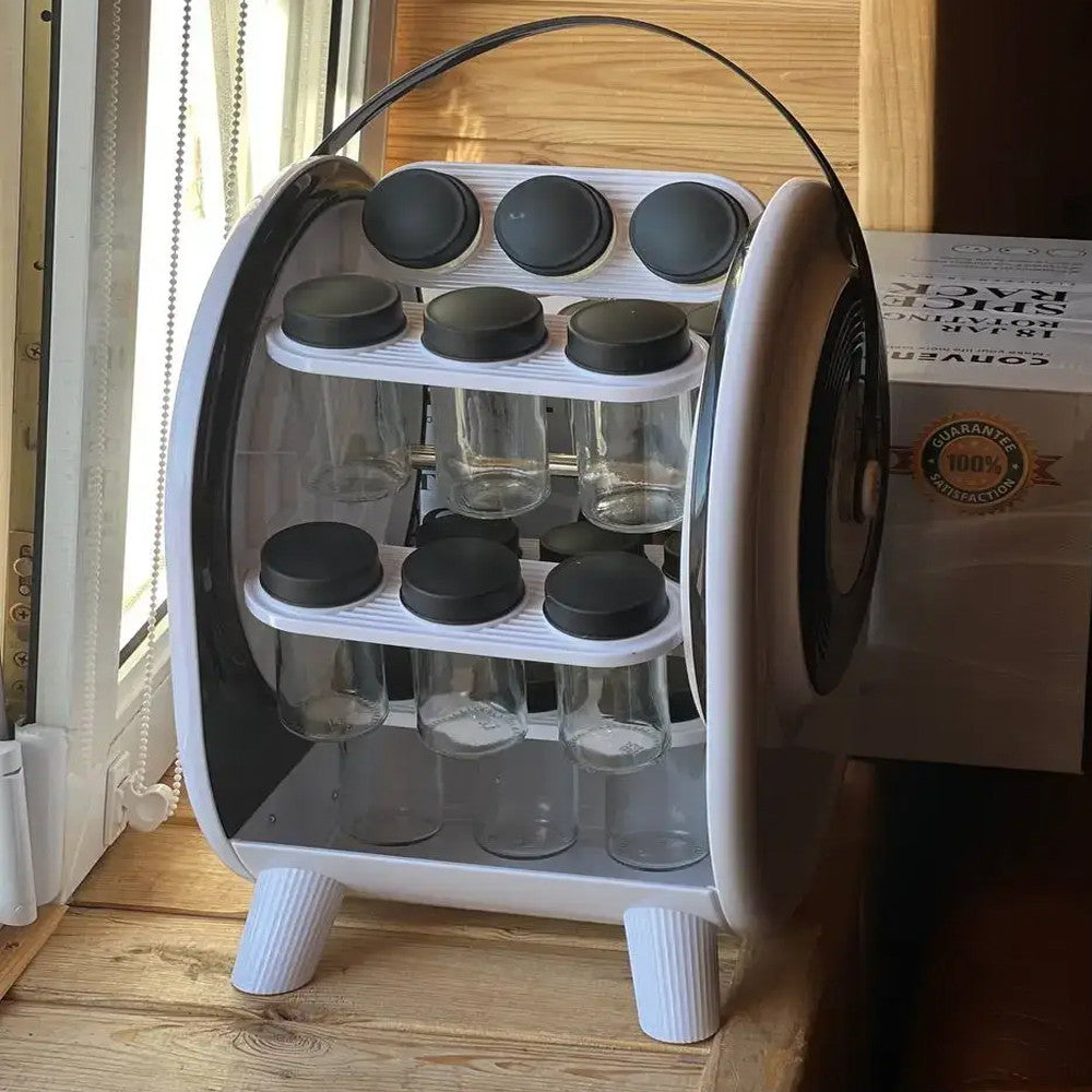 Набір для спецій на підставці, 18 ємностей / Органайзер для приправ / Ємності для спецій