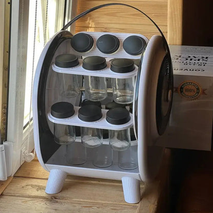 Набір для спецій на підставці, 18 ємностей / Органайзер для приправ / Ємності для спецій