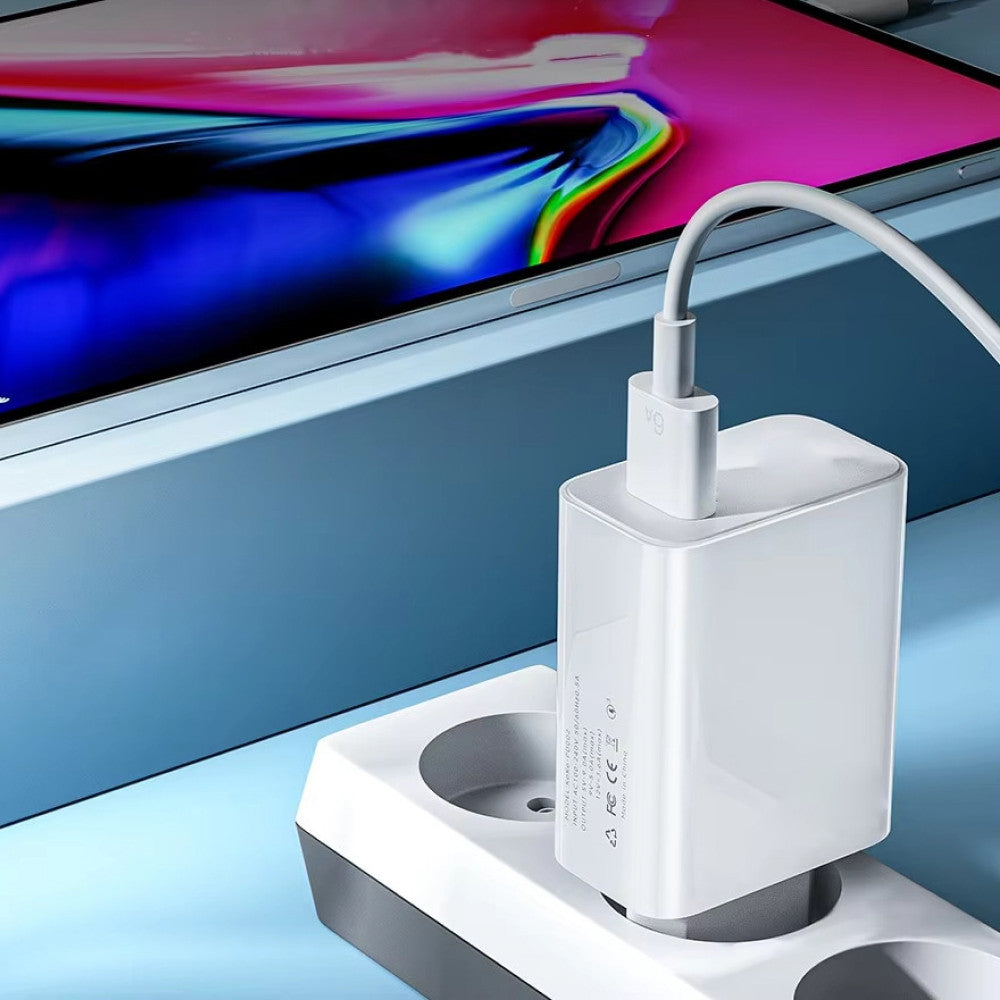 Зарядний пристрій 1xUSB + кабель Type-C / Блок заряджання / Заряджання / Мережевий зарядний пристрій