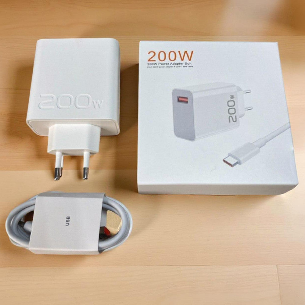 Зарядний пристрій 1xUSB + кабель Type-C / Блок заряджання / Заряджання / Мережевий зарядний пристрій