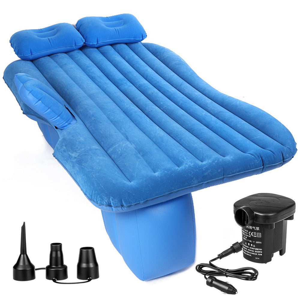 Автоматичний матрац на заднє сидіння 135x80см + насос, Синій / Матрац надувний в машину / Ліжко-матрац