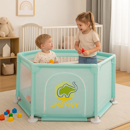 Дитячий складний манеж з сіткою, Зелений / Інтерактивний манеж для дітей / Манеж-ігровий майданчик