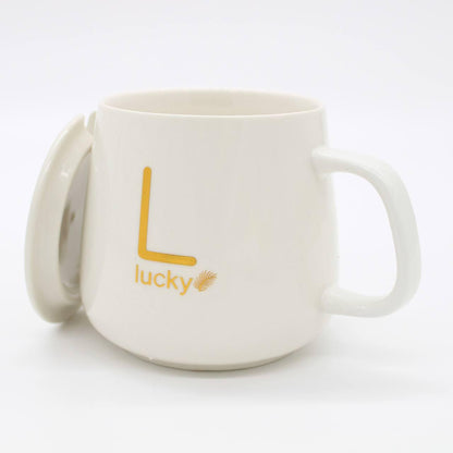 Чашка 400мл на підставці з підігрівом до +55 °С, Біла / Чашка керамічна з ложкою