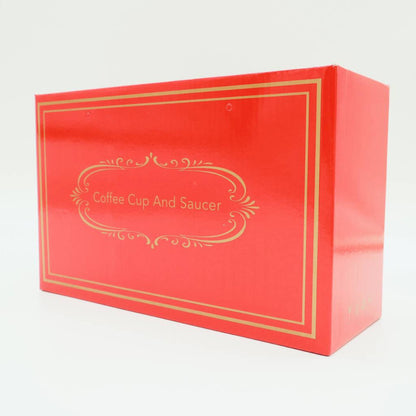 Чашка 400мл на підставці з підігрівом до +55 °С, Червоний / Чашка керамічна з ложкою в подарунковій упаковці