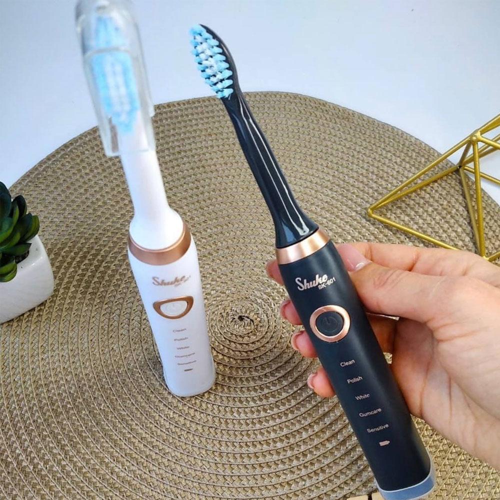 Електрична зубна щітка Shuke з 4-ма насадками Біла / Акумуляторна зубна щітка / Зубні щітки