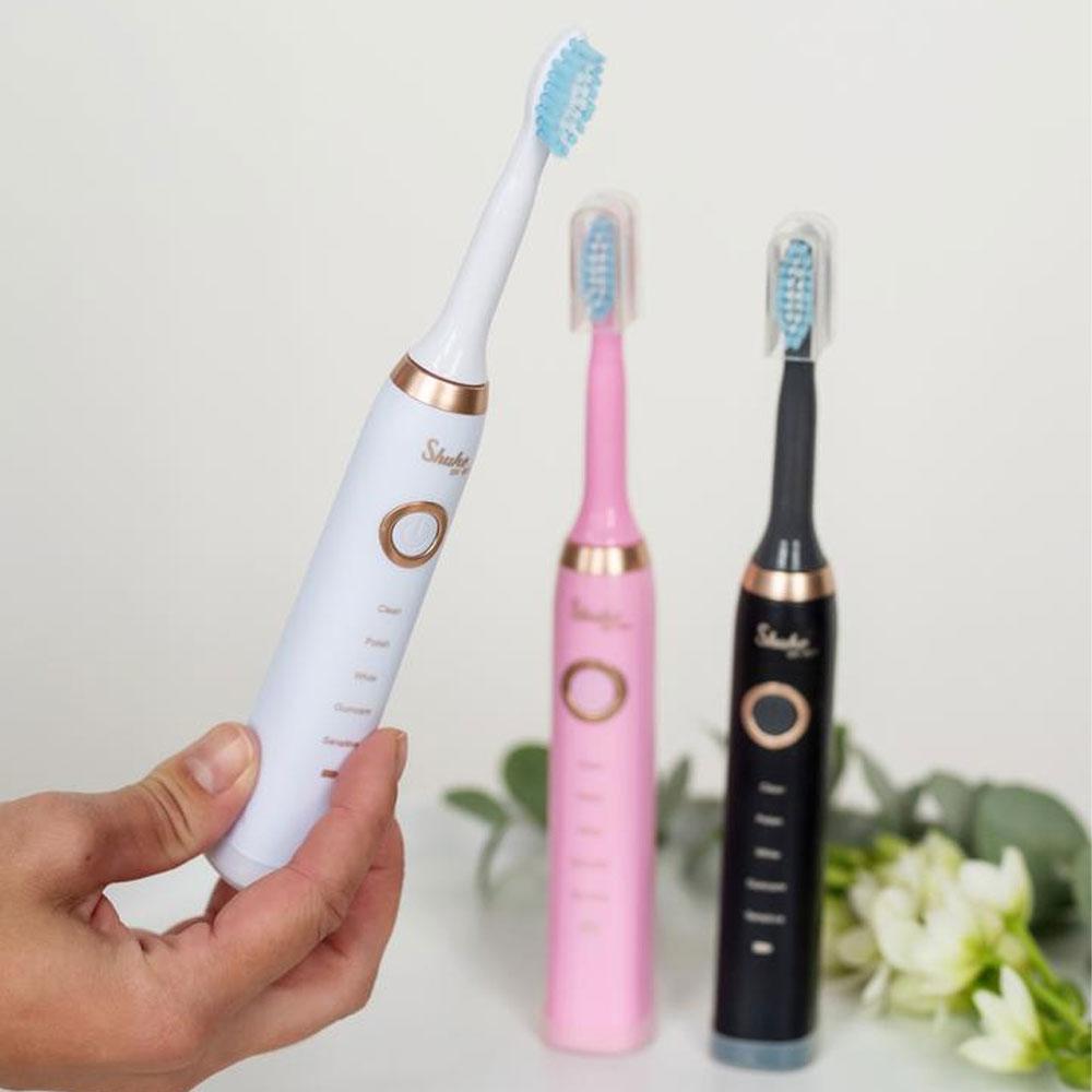Електрична зубна щітка Shuke з 4-ма насадками Біла / Акумуляторна зубна щітка / Зубні щітки