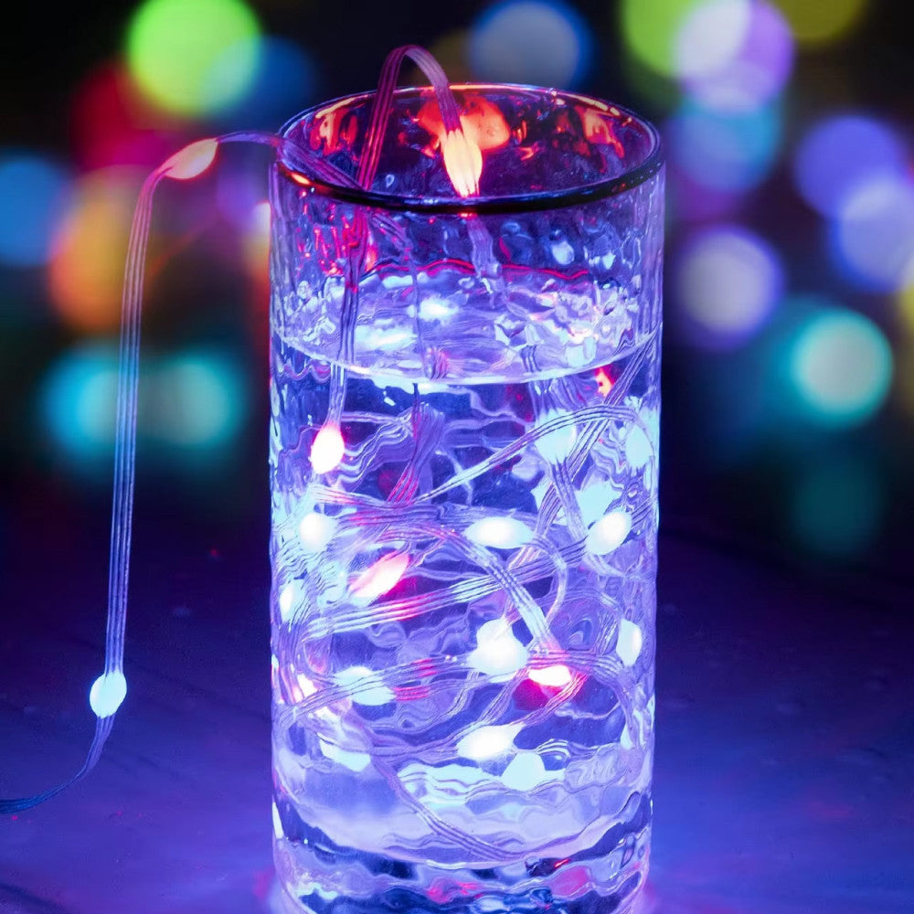 Світлодіодна смарт гірлянда 5 м, від USB + пульт / Розумна стрічка RGB з Bluetooth / Гірлянда від повербанк