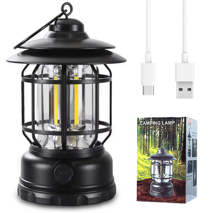 Підвісний кемпінговий ліхтарик-лампа USB, 1200mAh, K-20, Чорний / Світлодіодний акумуляторний ліхтар