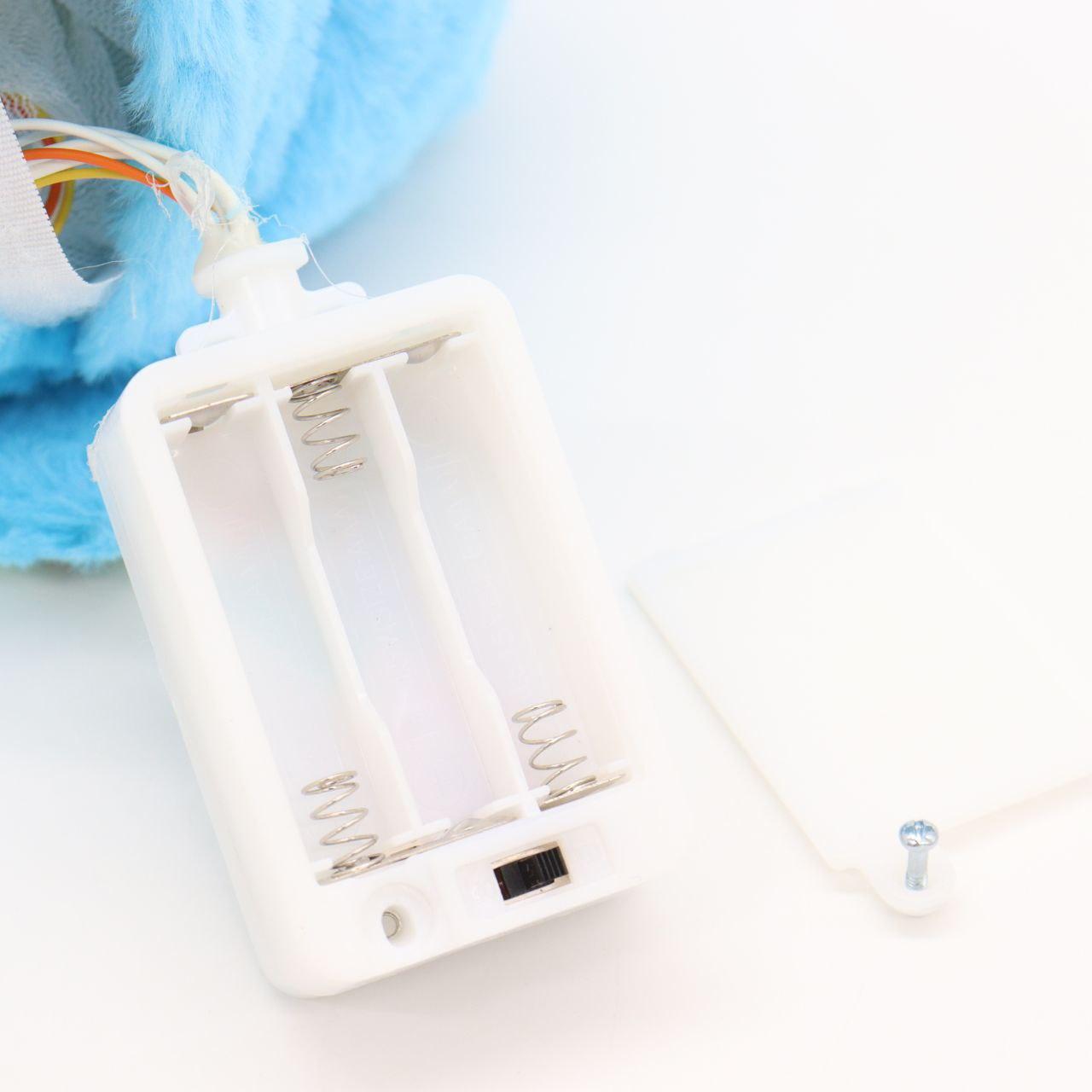 М'яка іграшка нічник з функцією дихання від батарейок, «Видра» 33,5см, Блакитний / Дитячий нічник / Нічник іграшка