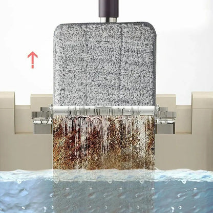 Комплект швабра та відро з самовіджимом 3,5л, Scratch Cleaning Mop, Бежева / Набір для прибирання / Швабра ледарка