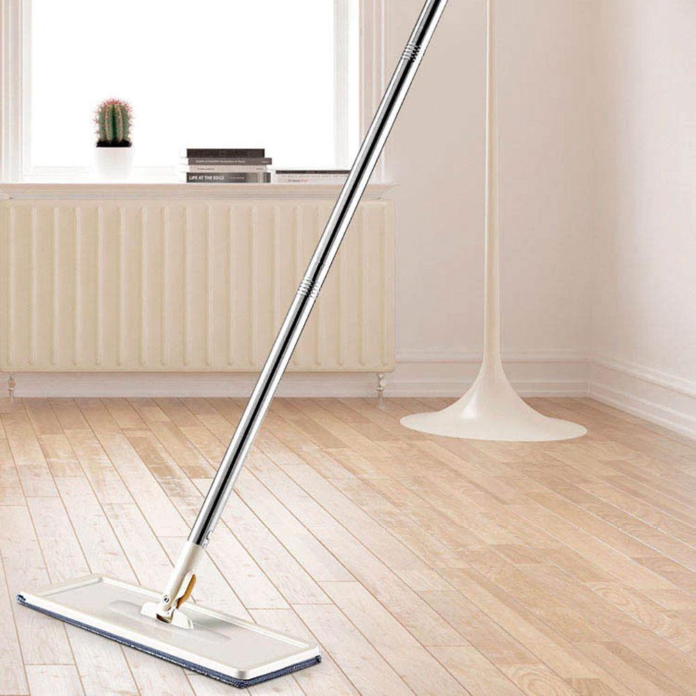 Комплект швабра та відро з самовіджимом Scratch Cleaning Mop, Світло бежева / Набір для збирання / Швабра ледарка