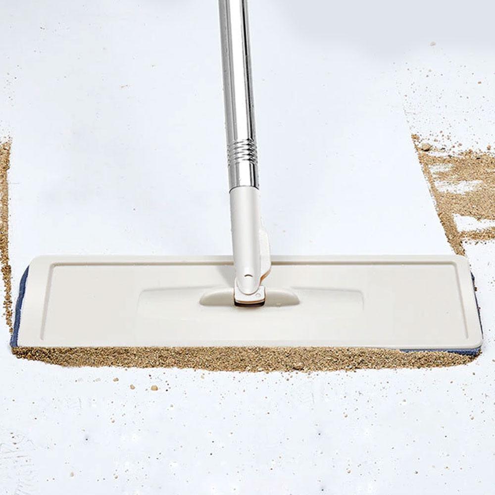 Комплект швабра та відро з самовіджимом Scratch Cleaning Mop, Світло бежева / Набір для збирання / Швабра ледарка