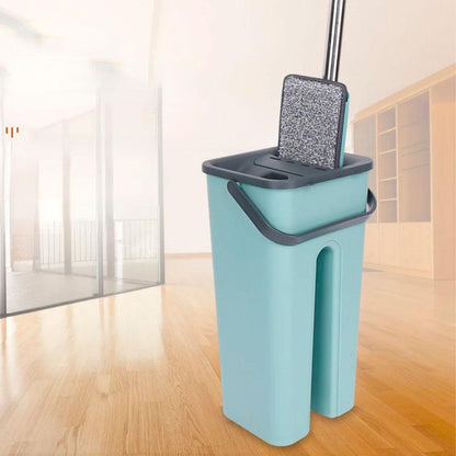 Комплект швабра та відро з самовіджимом Scratch Cleaning Mop, Бірюзова / Набір для збирання / Швабра ледарка